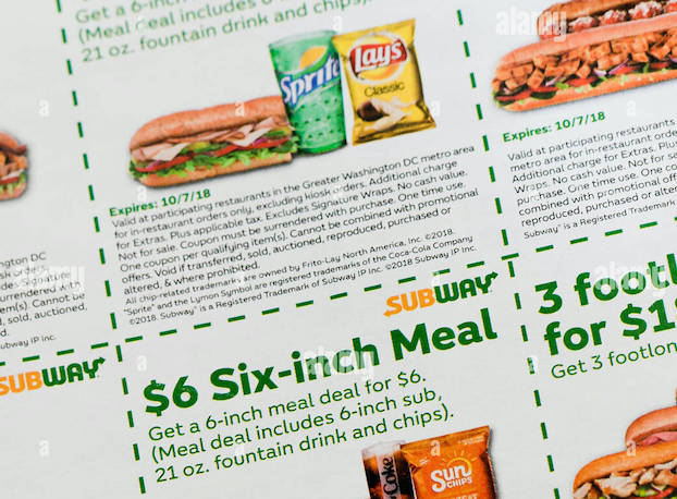 Informer: Not all Subway locations accept coupons - American Press