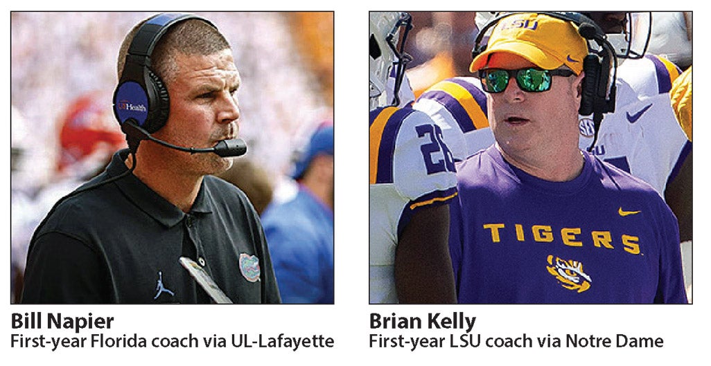Coaches linked forever by LSU search Kelly, Napier cross paths on field, recruiting trail